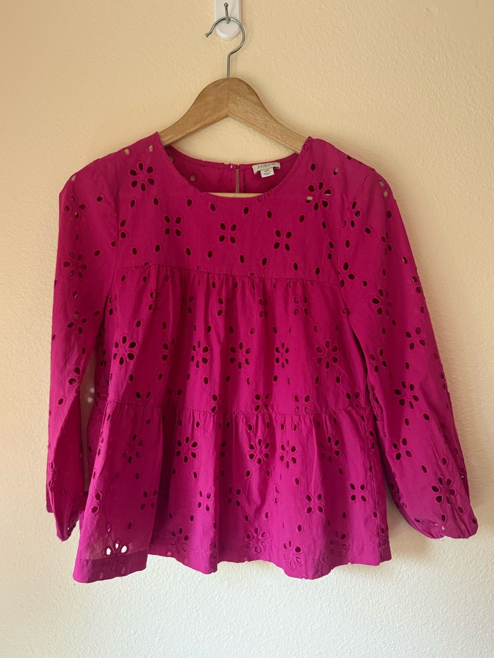 J. Crew Women's Eyelet Peplum Blouse